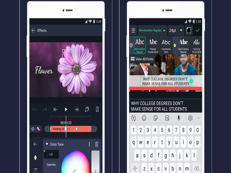 Alight Motion Pro Apk nổi bật với phông chữ và bảng màu đa dạng