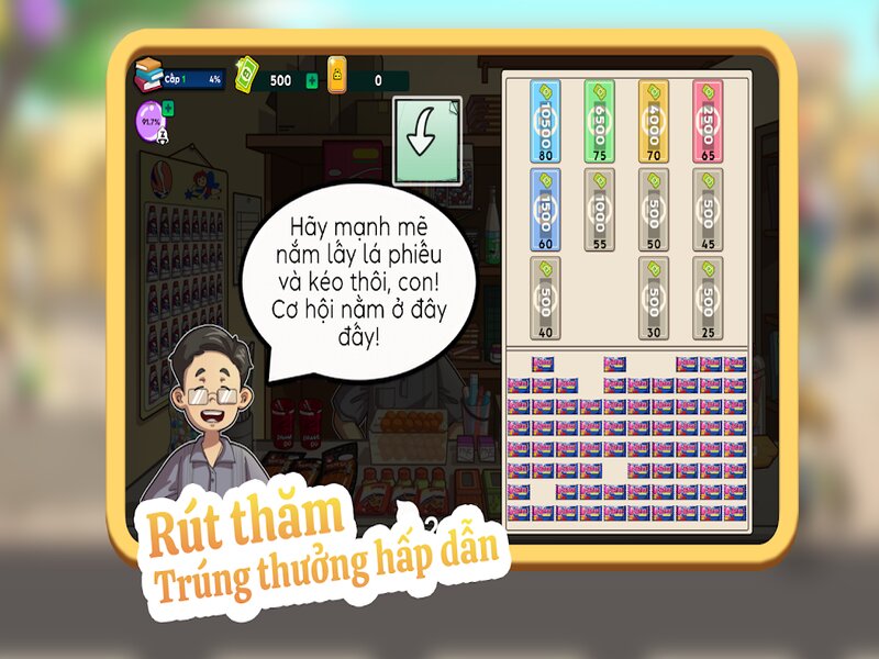 Sưu tầm phiếu trúng thưởng trong Trở Về Tuổi Thơ Mod Apk