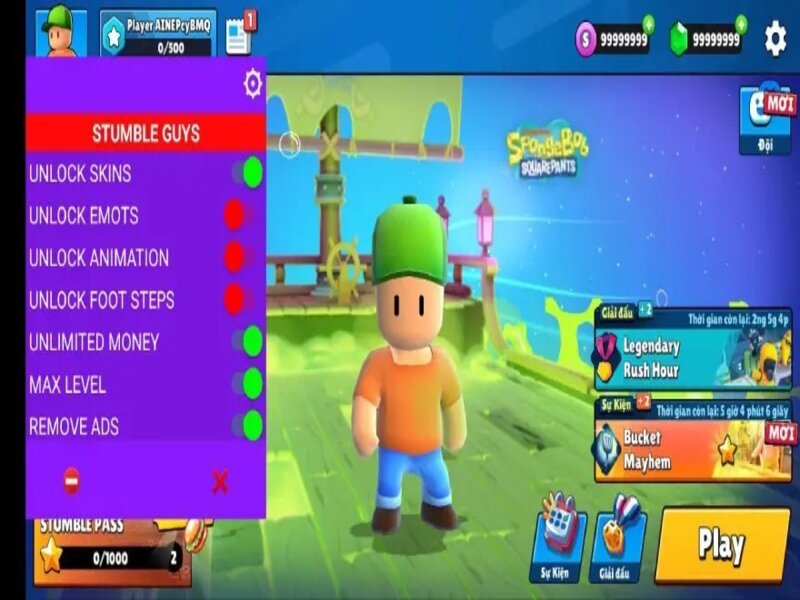 Tính năng mod của Stumble Guys Mod Apk