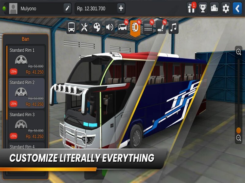 Bus Simulator Indonesia Mod Apk cho phép người chơi nâng cấp