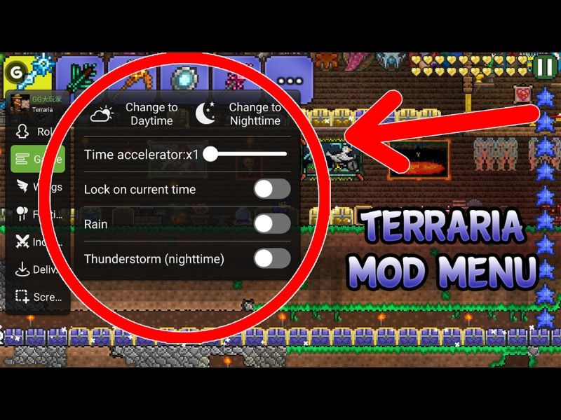 Menu Trong Terraria Mod Apk