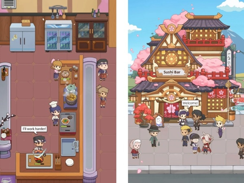 Lối chơi đơn giản, gần gũi với Hack Tiệm Sushi Mơ Ước 