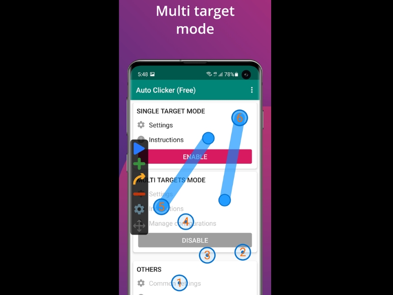 Tính năng tự động với Auto Click APK