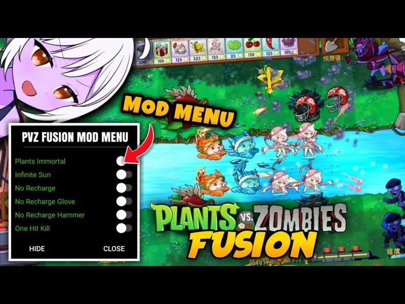 Mod Menu trong Plants Vs Zombies Fusion Mod APK